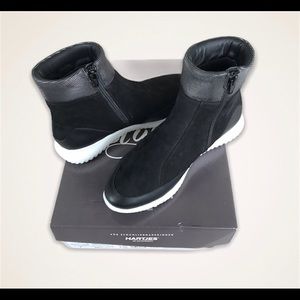 HARTJES Breeze Suede Short Black Boot With Zip 6.5